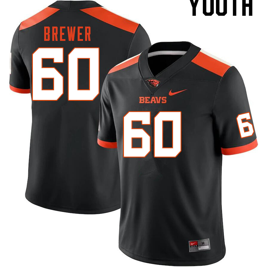 Youth #60 Marco Brewer Oregon State Beavers College Football Jerseys Sale-Black - Click Image to Close